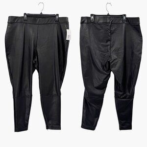 Black Faux Leather Pants - 2XL